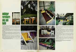 Better Homes & Gardens June 1974 Magazine Article: Outdoor furniture you can build