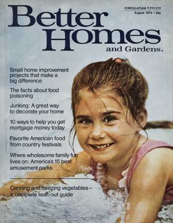 Better Homes & Gardens August 1974 Magazine Cover