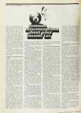 Better Homes & Gardens February 1975 Magazine Article: 8 common misconceptions about your income tax