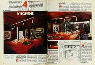 Better Homes & Gardens August 1975 Magazine Article: 4 IDEA-FILLED KITCHENS