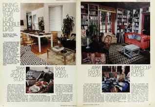 Better Homes & Gardens October 1976 Magazine Article: DINING ROOMS THAT LEAD DOUBLE LIVES