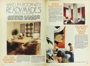Better Homes & Gardens January 1977 Magazine Article: WAKE UP A ROOM WITH READY-MADES