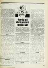 Better Homes & Gardens February 1977 Magazine Article: How to tell when your cat needs a vet