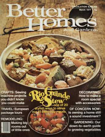 Better Homes & Gardens March 1977 Magazine Cover
