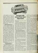 Better Homes & Gardens April 1977 Magazine Article: Straight talk about front-end alignment