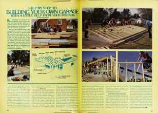 Better Homes & Gardens August 1977 Magazine Article: STEP BY STEP TO BUILDING YOUR OWN GARAGE WITH A LITTLE HELP FROM YOUR FRIENDS