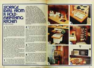 Better Homes & Gardens August 1977 Magazine Article: STORAGE IDEAS FROM A HOLD-EVERYTHING KITCHEN