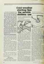 Better Homes & Gardens November 1977 Magazine Article: Cold-weather starting tips the service stations use