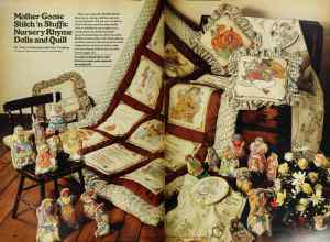 Better Homes & Gardens November 1977 Magazine Article: Mother Goose Stitch'n Stuffs: Nursery Rhyme Dolls and Quilt