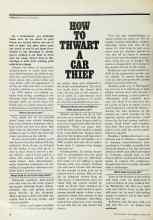 Better Homes & Gardens March 1978 Magazine Article: HOW TO THWART A CAR THIEF