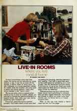 Better Homes & Gardens September 1978 Magazine Article: LIVE-IN ROOMS where you feel most at home