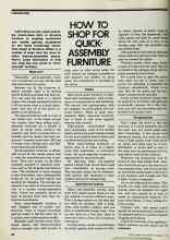 Better Homes & Gardens February 1979 Magazine Article: HOW TO SHOP FOR QUICK-ASSEMBLY FURNITURE