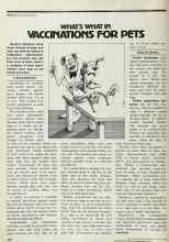 Better Homes & Gardens March 1979 Magazine Article: WHAT'S WHAT IN VACCINATIONS FOR PETS