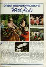 Better Homes & Gardens March 1979 Magazine Article: GREAT WEEKEND VACATIONS With Kids