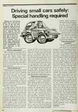 Better Homes & Gardens April 1979 Magazine Article: Driving small cars safely: Special handling required