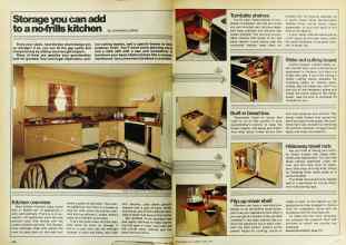 Better Homes & Gardens April 1979 Magazine Article: Storage you can add to a no-frills kitchen