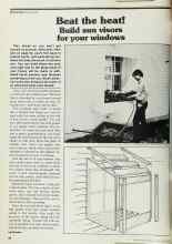 Better Homes & Gardens June 1979 Magazine Article: Beat the heat! Build sun visors for your windows