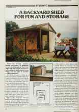 Better Homes & Gardens October 1979 Magazine Article: A BACKYARD SHED FOR FUN AND STORAGE