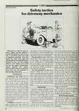 Better Homes & Gardens October 1979 Magazine Article: Safety tactics for driveway mechanics