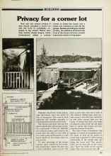 Better Homes & Gardens November 1979 Magazine Article: Privacy for a corner lot