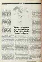 Better Homes & Gardens March 1980 Magazine Article: Genetic diseases and birth defects: What every family needs to know