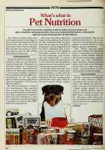 Better Homes & Gardens May 1980 Magazine Article: What's what in Pet Nutrition
