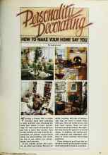 Better Homes & Gardens August 1980 Magazine Article: Personality Decorating