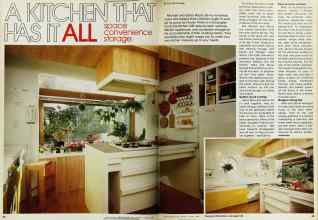 Better Homes & Gardens August 1980 Magazine Article: A KITCHEN THAT HAS IT ALL space convenience storage