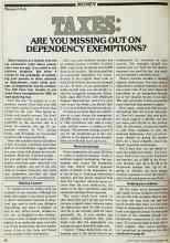 Better Homes & Gardens September 1980 Magazine Article: TAXES: ARE YOU MISSING OUT ON DEPENDENCY EXEMPTIONS?