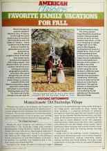 Better Homes & Gardens October 1980 Magazine Article: FAVORITE FAMILY VACATIONS FOR FALL