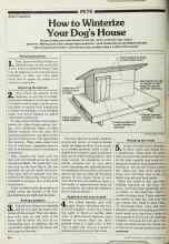 Better Homes & Gardens November 1980 Magazine Article: How to Winterize Your Dog's House