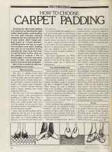 Better Homes & Gardens January 1981 Magazine Article: HOW TO CHOOSE CARPET PADDING