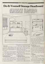 Better Homes & Gardens January 1981 Magazine Article: Do-It-Yourself Storage Headboard