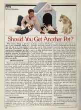 Better Homes & Gardens February 1981 Magazine Article: Should You Get Another Pet?