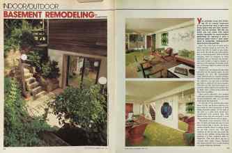Better Homes & Gardens April 1981 Magazine Article: INDOOR/OUTDOOR BASEMENT REMODELING