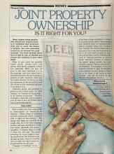 Better Homes & Gardens May 1981 Magazine Article: JOINT PROPERTY OWNERSHIP