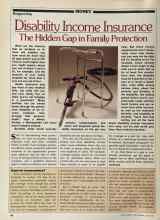 Better Homes & Gardens June 1981 Magazine Article: Disability Income Insurance The Hidden Gap in Family Protection