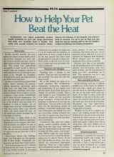Better Homes & Gardens June 1981 Magazine Article: How to Help Your Pet Beat the Heat