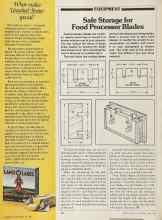 Better Homes & Gardens June 1981 Magazine Article: Safe Storage for Food Processor Blades