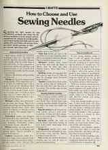 Better Homes & Gardens June 1981 Magazine Article: How to Choose and Use Sewing Needles