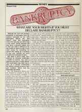 Better Homes & Gardens August 1981 Magazine Article: BANKRUPTCY WHAT ARE YOUR RIGHTS IF YOU MUST DECLARE BANKRUPTCY?
