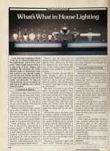 Better Homes & Gardens September 1981 Magazine Article: What's What in Home Lighting