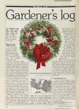 Better Homes & Gardens December 1981 Magazine Article: Gardener's log