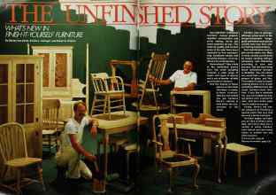 Better Homes & Gardens March 1982 Magazine Article: WHAT'S NEW IN FINISH-IT-YOURSELF FURNITURE