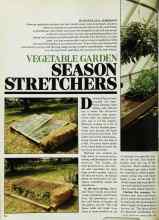 Better Homes & Gardens April 1982 Magazine Article: VEGETABLE GARDEN SEASON STRETCHERS