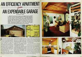 Better Homes & Gardens April 1982 Magazine Article: AN EFFICIENCY APARTMENT from AN EXPENDABLE GARAGE