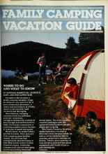 Better Homes & Gardens May 1982 Magazine Article: FAMILY CAMPING VACATION GUIDE