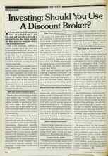Better Homes & Gardens May 1982 Magazine Article: Investing: Should You Use A Discount Broker?