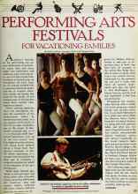 Better Homes & Gardens June 1982 Magazine Article: PERFORMING ARTS FESTIVALS FOR VACATIONING FAMILIES