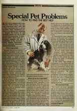Better Homes & Gardens October 1982 Magazine Article: Special Pet Problems HOW TO AND THE BEST HELP